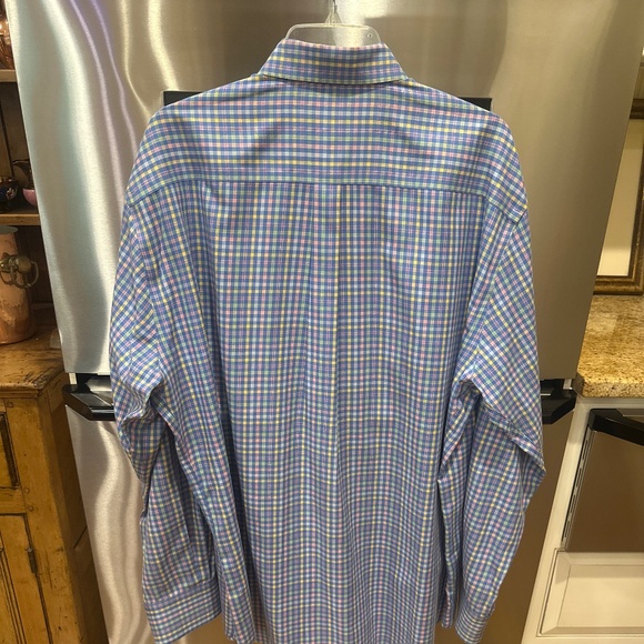 🩵 Peter Millar Men’s XL Long Sleeve Button-Down Shirt – Multicolor Check Plaid - Picture 6 of 6